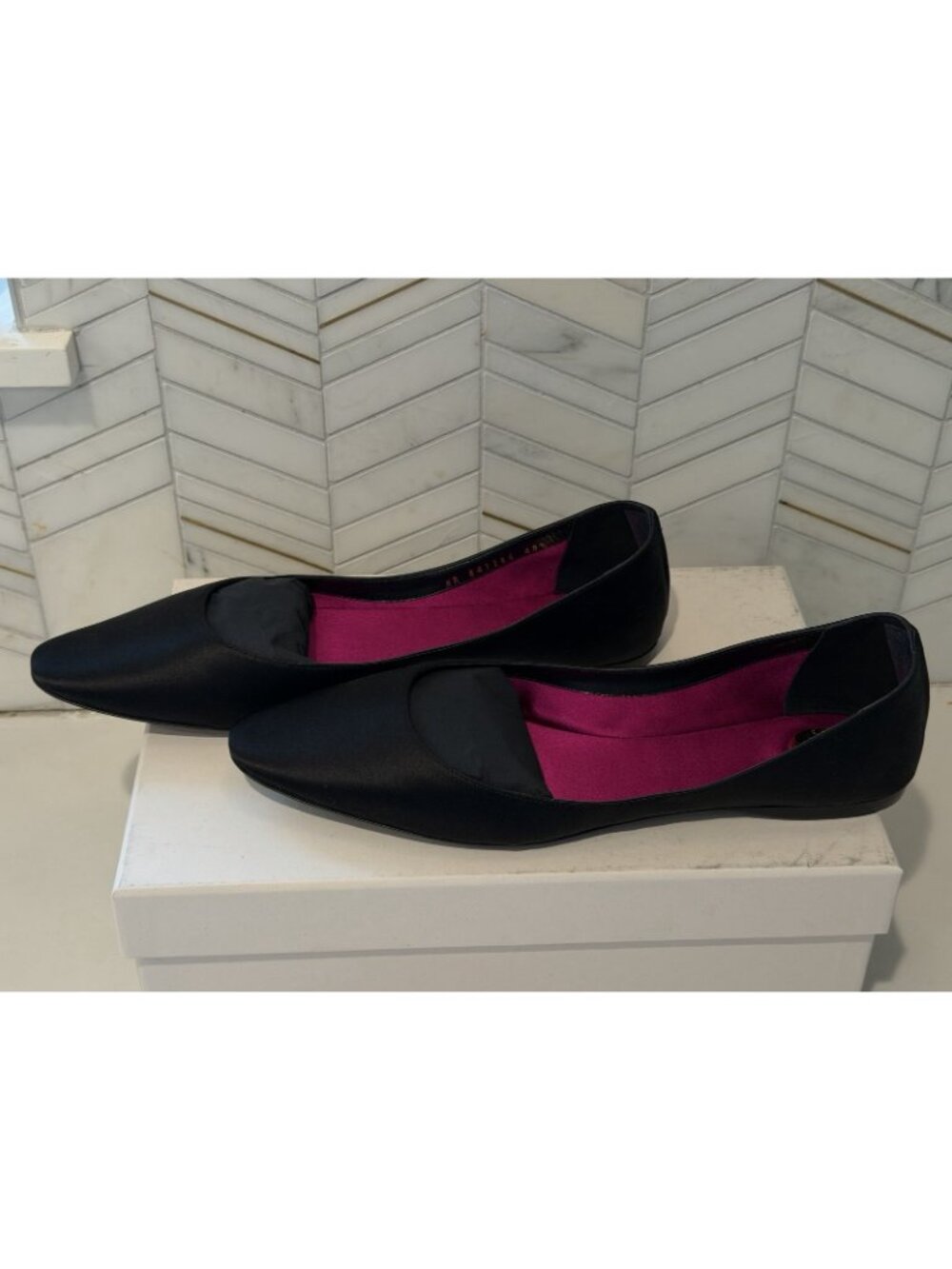NIB Saint Laurent Lou Satin Ballet Flat Black Womens Size 40+ US 10.5 $830 - Picture 4 of 10